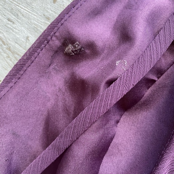 David’s Bridal Flutter Sleeve Chiffon Dress Plum - Picture 11 of 14